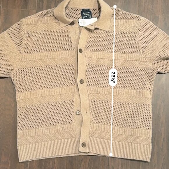 NWT Abercrombie | Men's Cropped Crochet-Style Shirt Jacket Fall Cardigan XXLT - Picture 4 of 6